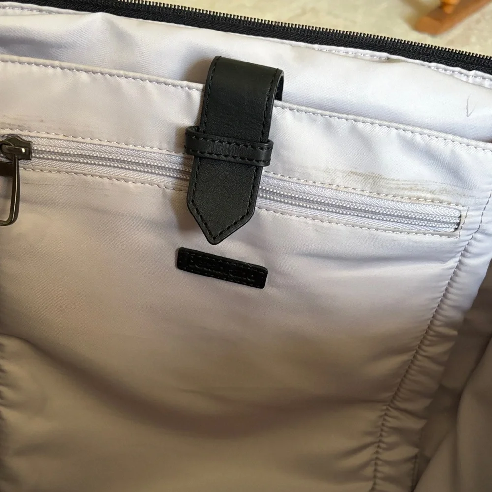 Betabrand Black Leather & Canvas Travel Tote - Picture 2 of 6